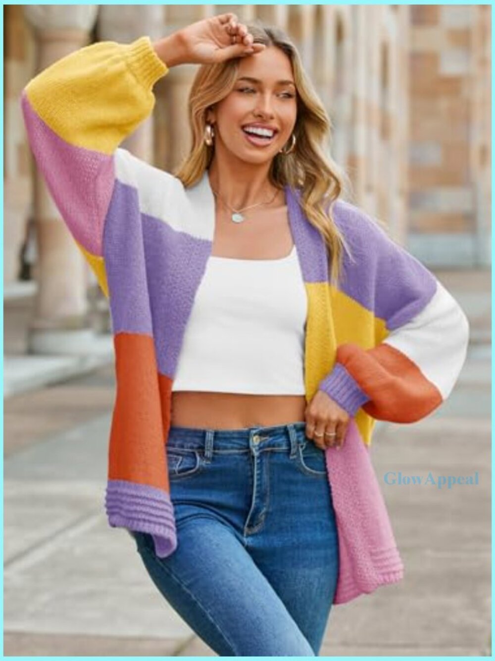 Oversized Chunky Knit Cardigan Open Front Boho Sweater Loose Fit - Picture 5 of 7
